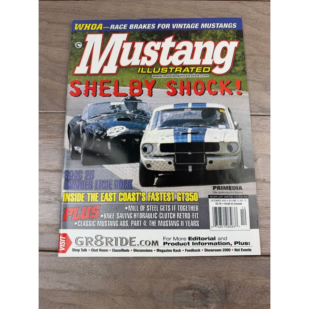 Mustang Illustrated Dec 2000 Shelby Cobra GT350 Magazine Classic Car Vol 15 #12